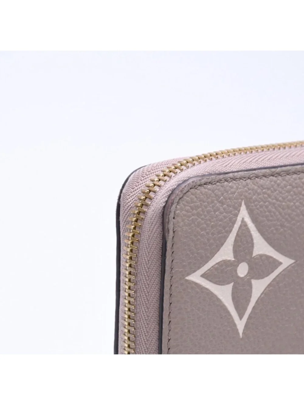Louis Vuitton Monogram Empreinte Zippy Wallet Beige Ivory Gold
